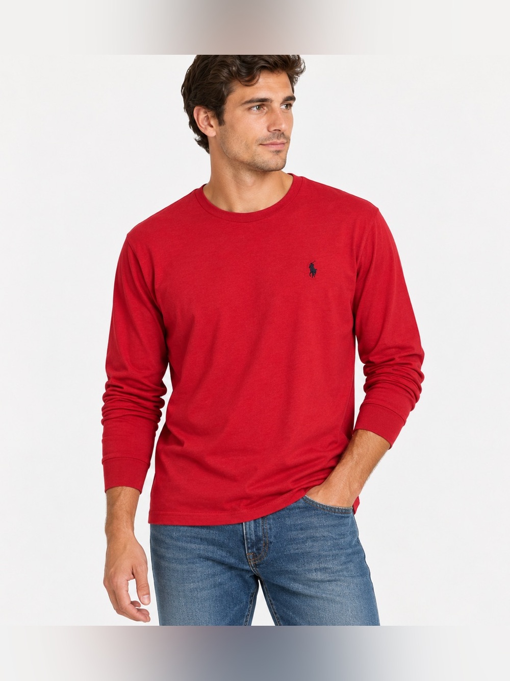 Polo Ralph Lauren Men’s Medium Red Long Sleeve T Shirt Pony Logo Cotton